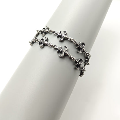 Chrome Hearts retro silver-toned fleur-de-lis link bracelet