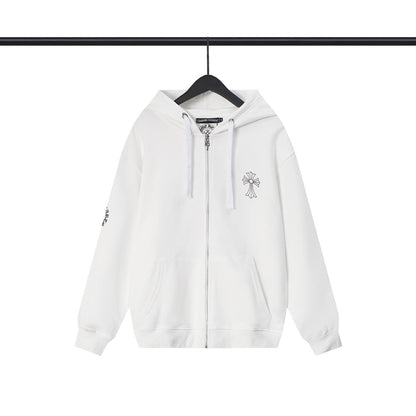 CHH Chrome Heart Hoodie Croqin cotton terry zip-up cardigan hooded sweater