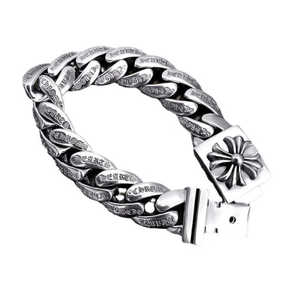 Chrome Hearts Retro Plus Cross Box ID Classica chain Bracelet 925 silver