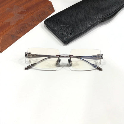 CHH Chrome Hearts Glasses Three-dimensional Logo Inlaid Frameless Glasses Frame