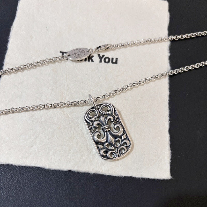 Chrome Hearts anchor hollow domineering pendant Necklace