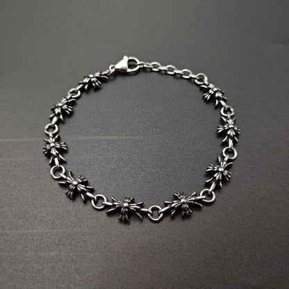 Chrome Hearts Silver 925 Tiny E Cross Bracelet