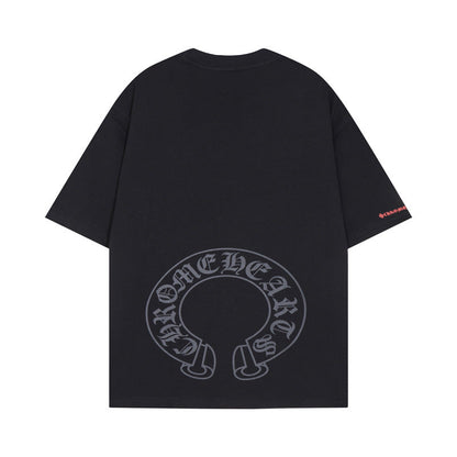CHH Chrome Heart T Shirts Chrome Hearts Sanskrit Horseshoe Pattern Short Sleeve T-Shirt