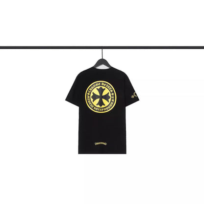 CHH Chrome Heart T Shirts Sanskrit Large Logo Cross Print Short Sleeve T-Shirt