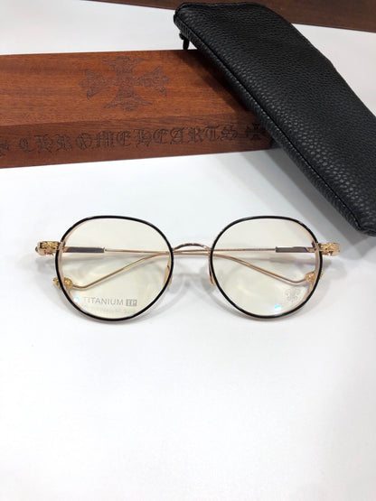 CHH Chrome Hearts Glasses Ultra Light Retro Literary Flat Mirror Myopia Glasses Frame