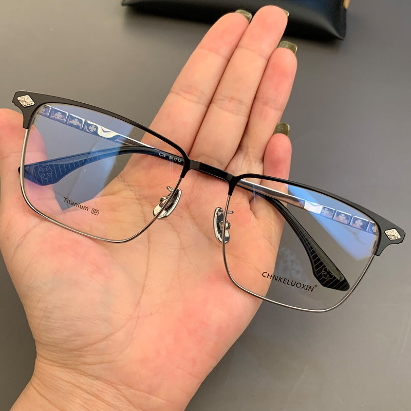 CHH Chrome Hearts Glasses Square Wide Myopia Pure Titanium Glasses Frame
