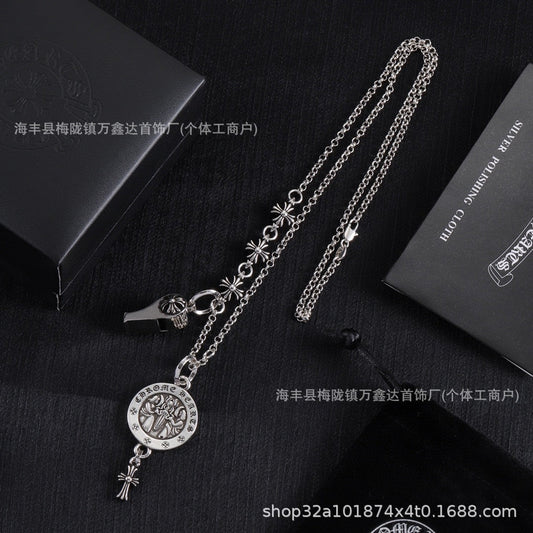 Chrome Hearts cross whistle angel pendant necklace