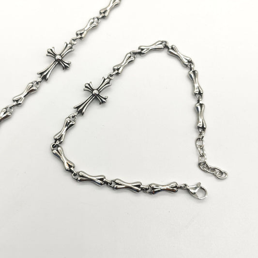 Chrome Hearts cross full bone bracelet