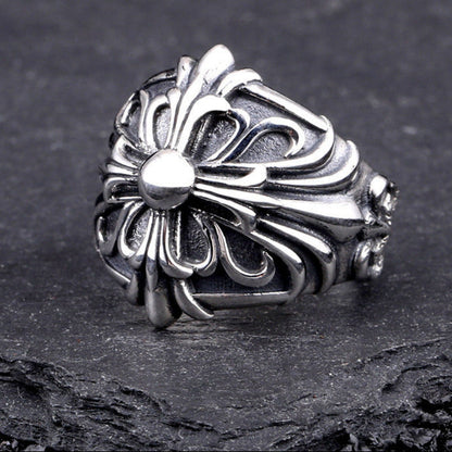 Chrome Hearts s925 sterling silver open cross ring