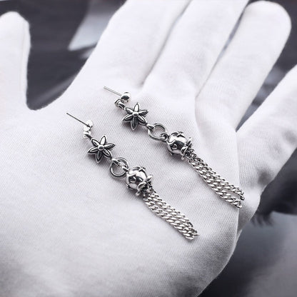 Chrome Hearts distressed six-pointed star earrings