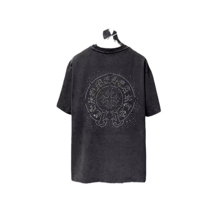 CHH Chrome Heart T Shirts Croix Cross Color Leather Printed Short Sleeve T-Shirt