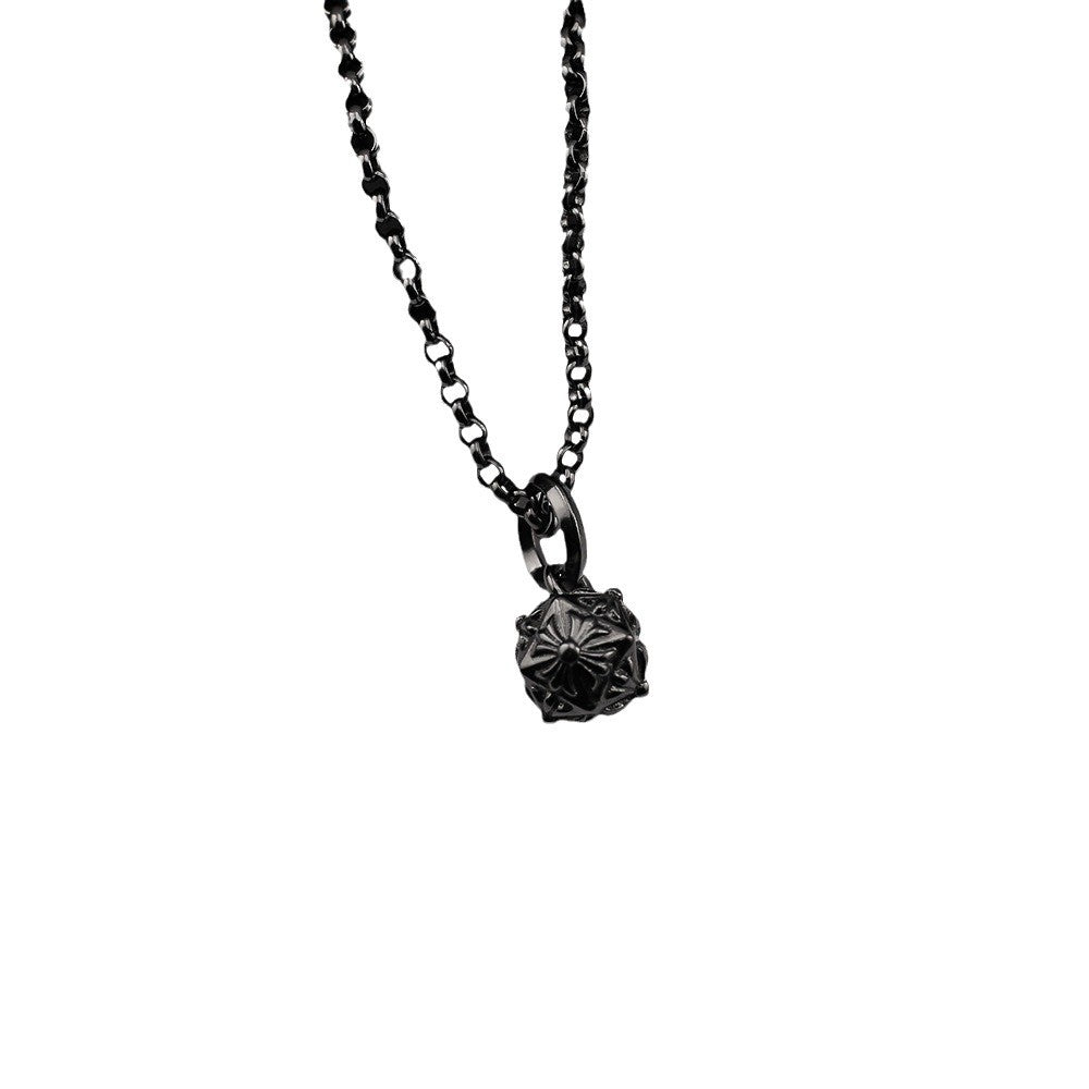 Chrome Hearts retro black cross flower meteor hammer pendant