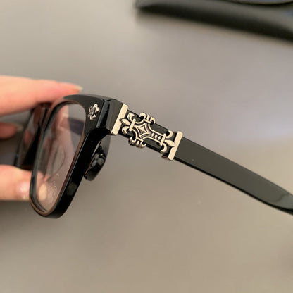 CHH Chrome Hearts Glasses Black Frame Silver Myopia Frame