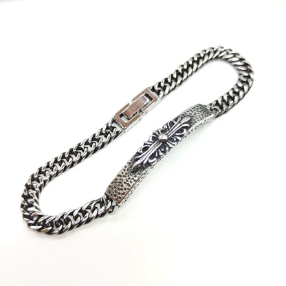 Chrome Hearts multi-layered retro cross flower curved bracelet