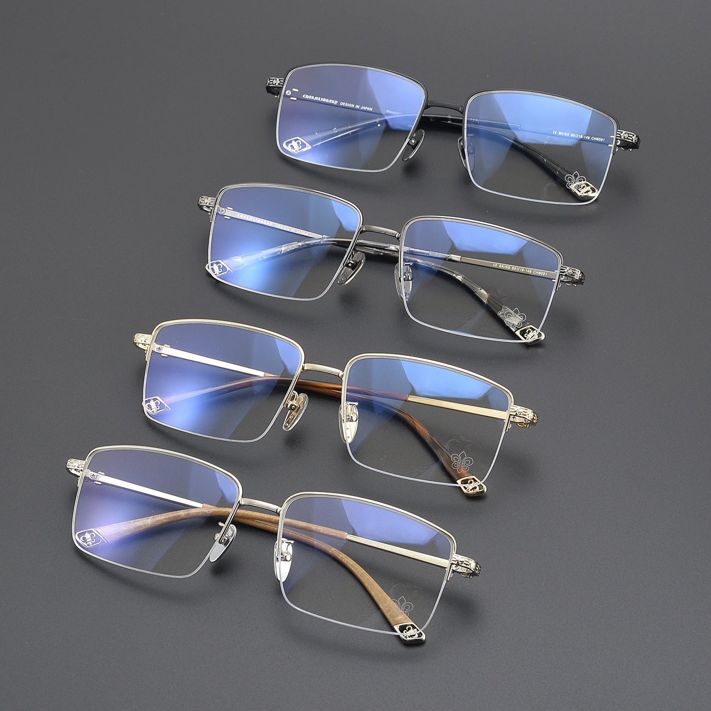 CHH Chrome Hearts Glasses Personalized fashion half frame myopia glasses frame