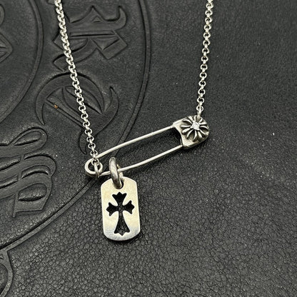 Chrome Hearts pin necklace with various elements