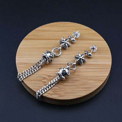 Chrome Hearts distressed six-pointed star earrings