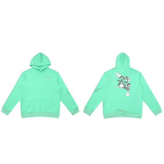 CHH Chrome Heart Hoodie Crowe Sweater High Street Graffiti Zebra Hooded Loose