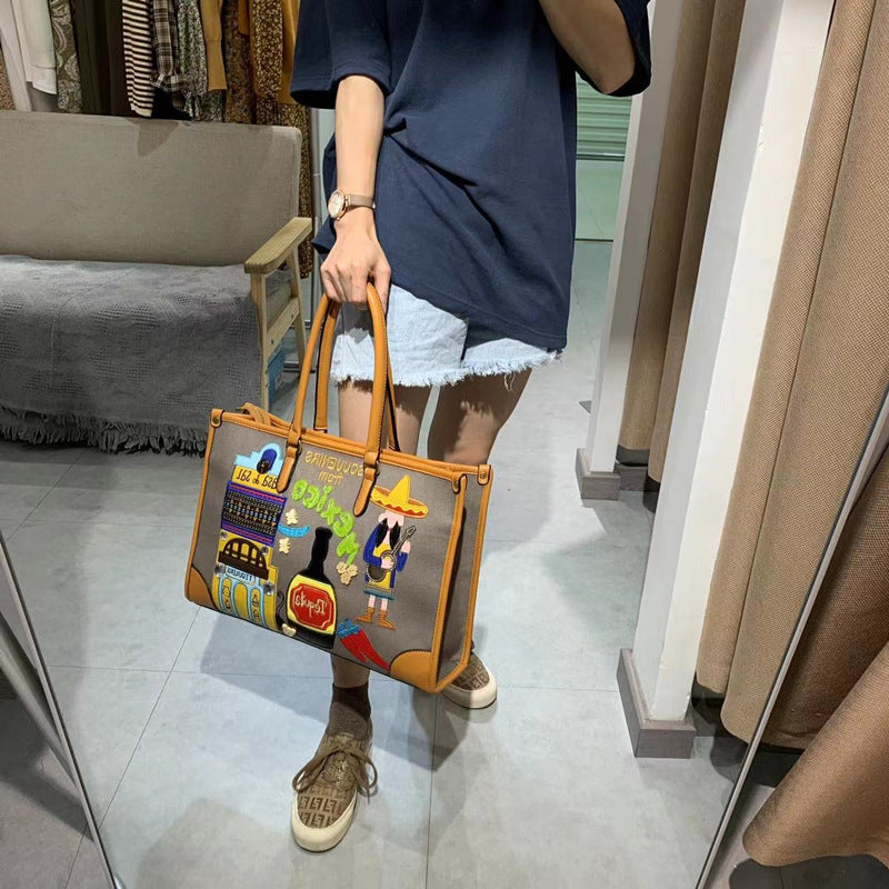 Chh Chrome Heart Leather Bag Embroidery Embroidery Bag Shoulder Bag Crossbody Bag