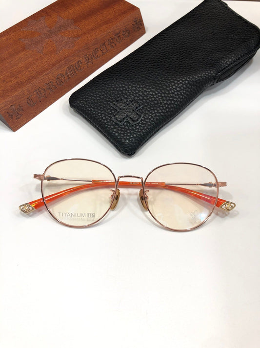 CHH Chrome Hearts Glasses Simple and stylish ultra-light titanium round frame glasses