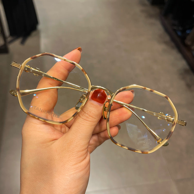 CHH Chrome Hearts Glasses Ultra Light Pure Titanium Vintage Polygon Eyewear Frames