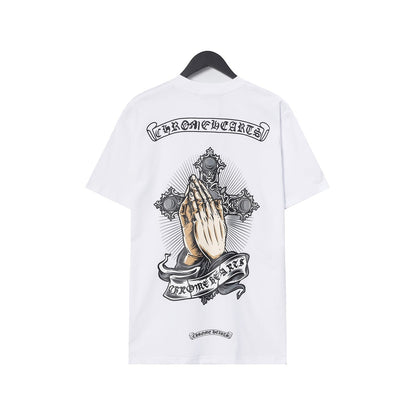 CHH Chrome Heart T Shirts Croix Hands Ribbon Cross