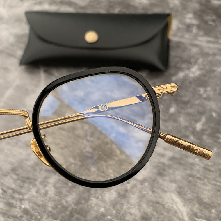 CHH Chrome Hearts Glasses Vintage Round Ultra Light Pure Titanium Myopia Glasses Frame