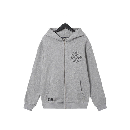 CHH Chrome Heart Hoodie Crowe Hooded Sweater Cardigan Zip Long Sleeve Jacket