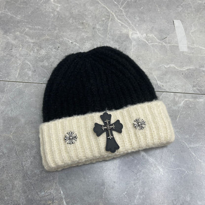 Chh Chrome Heart Beanie Cross Knitted Hat Warm Couple Cold Hat Windproof Ear Protectors
