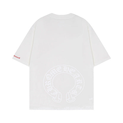 CHH Chrome Heart T Shirts Chrome Hearts Sanskrit Horseshoe Pattern Short Sleeve T-Shirt