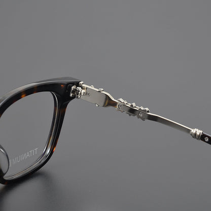 CHH Chrome Hearts Glasses Plain Silver Versatile Flat Mirrors Myopia Glasses Frame