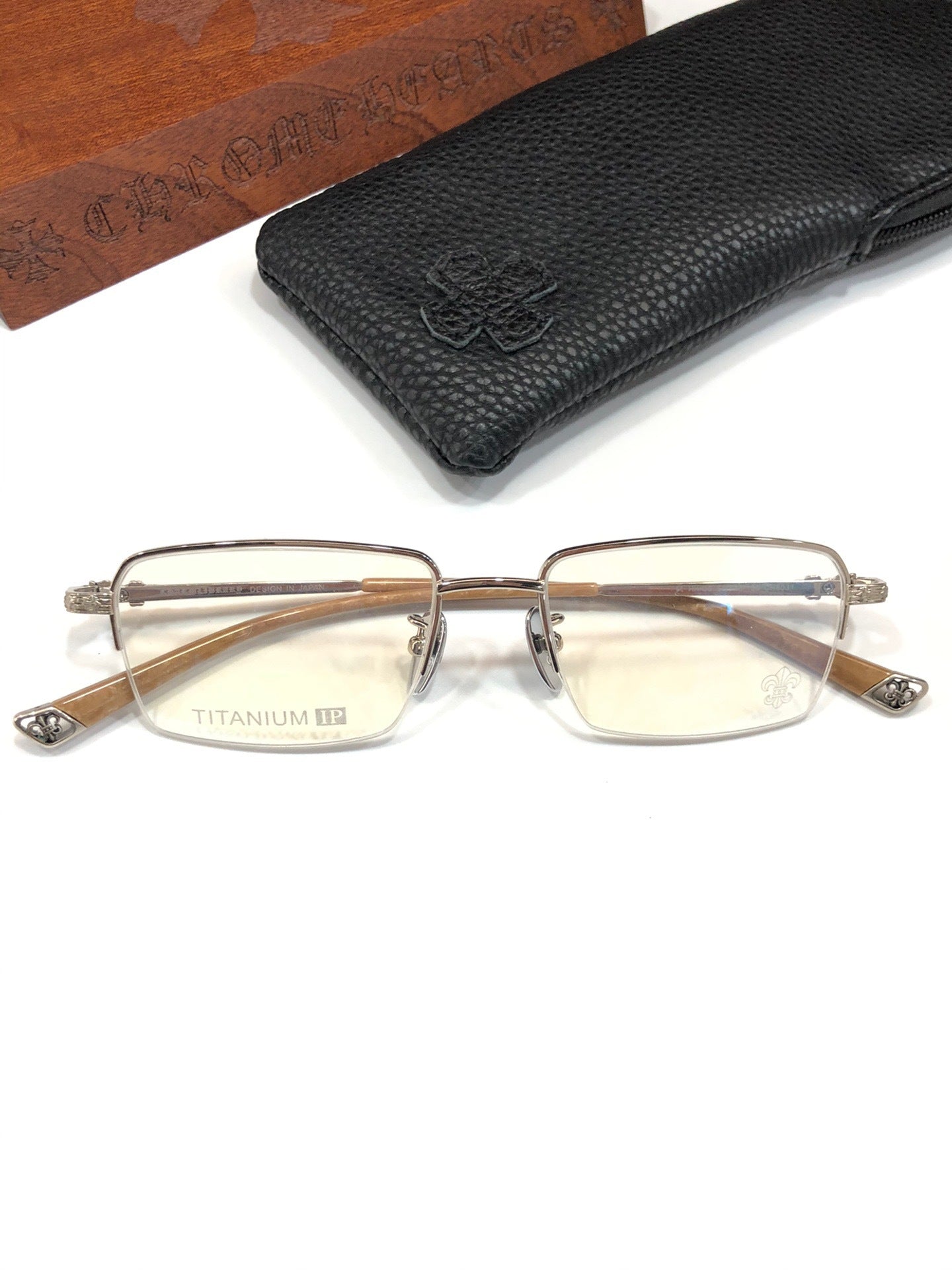 CHH Chrome Hearts Glasses Simple and exquisite frameless business titanium myopia glasses frame