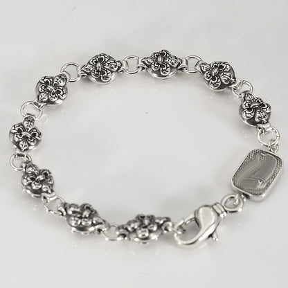 Chrome Hearts distressed spherical anchor patchwork bracelet