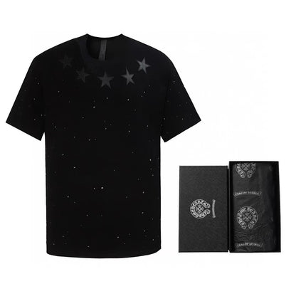 Chh Chrome Hearts T Shirts  Star Hot Diamond Short-sleeved T-shirt