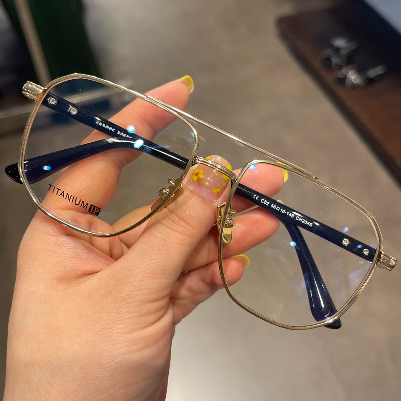 CHH Chrome Hearts Glasses Pure Titanium Ultra Light Polygonal Myopia Glasses Frame