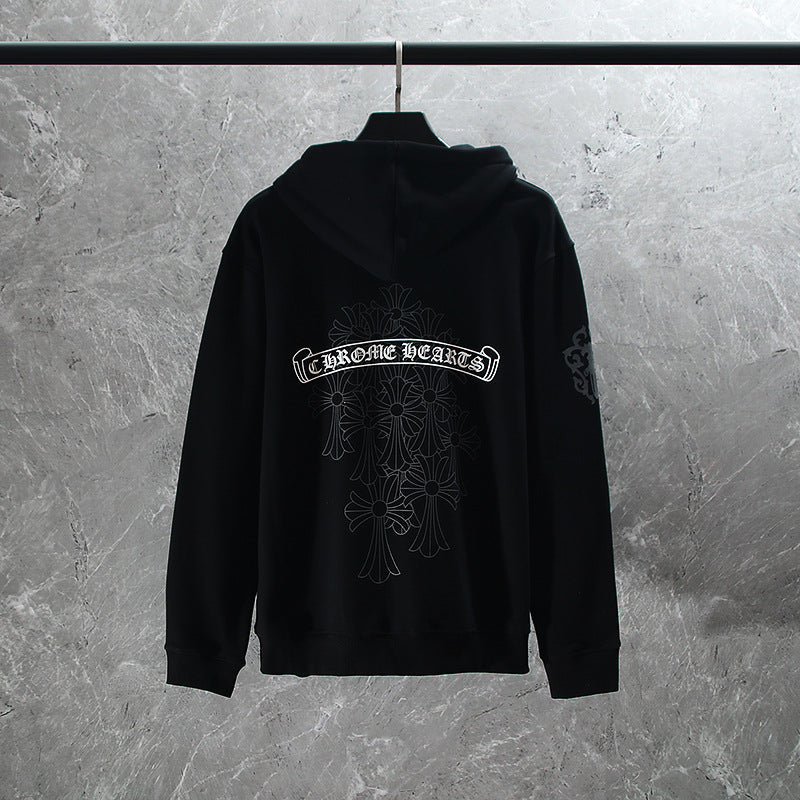 CHH Chrome Heart Hoodie Chrome Heart Sanskrit embroidered hooded zip-up sweater