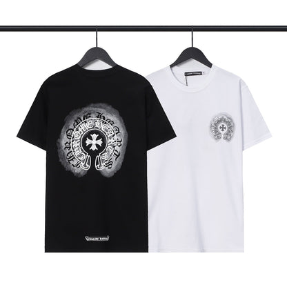 CHH Chrome Heart T Shirts Sanskrit cross logo short-sleeved men's T-shirt