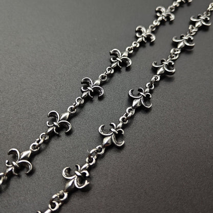 Chrome Hearts retro silver-toned fleur-de-lis link bracelet