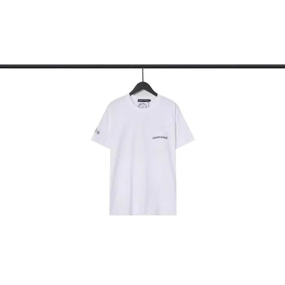 CHH Chrome Heart T Shirts Sanskrit Large Logo Cross Print Short Sleeve T-Shirt