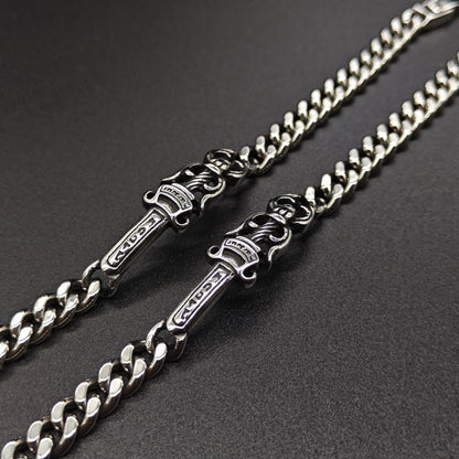 Chrome Hearts dagger ID Cuban link bracelet
