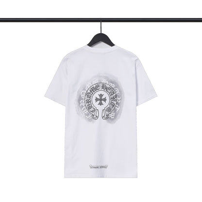 CHH Chrome Heart T Shirts Sanskrit cross logo short-sleeved men's T-shirt