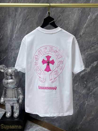 CHH Chrome Hearts T Shirts Embroidered Colored Classic Cross Horseshoe