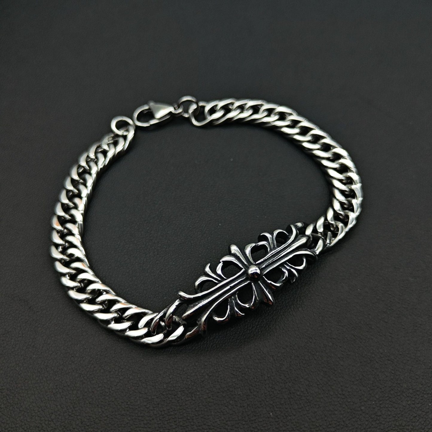 Chrome Hearts curved Cuban domineering retro bracelet