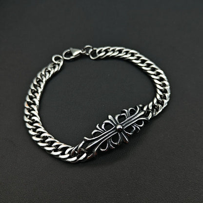 Chrome Hearts curved Cuban domineering retro bracelet