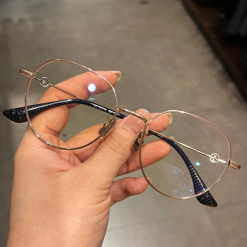 CHH Chrome Hearts Glasses Pure Titanium Ultra Light Retro Myopia Glasses Frame