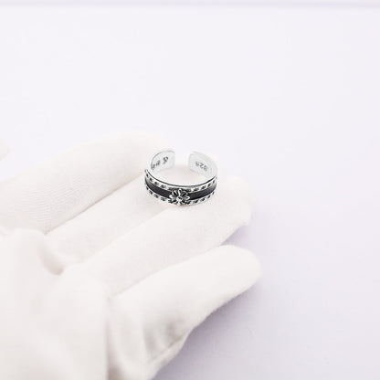 Chrome Hearts cross print retro style open ring