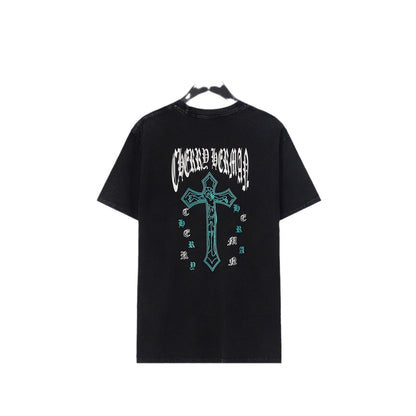 CHH Chrome Heart T Shirts Crowe Ghost Horseshoe Cross Sanskrit Short Sleeve