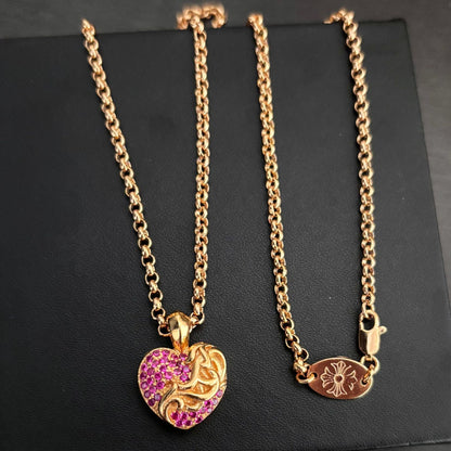 Chrome Hearts diamond-studded versatile heart pendant