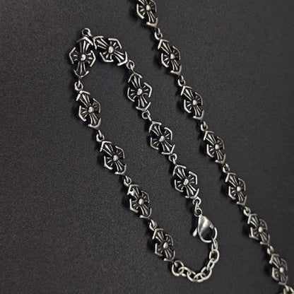 Chrome Hearts cross Silver Daisy retro bracelet