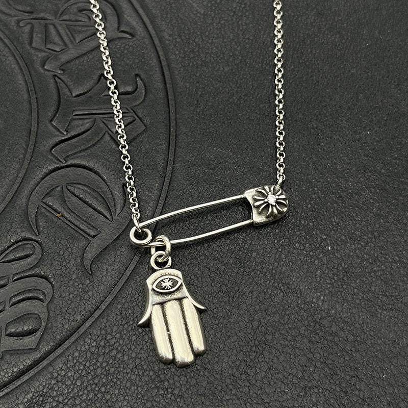 Chrome Hearts pin necklace with various elements
